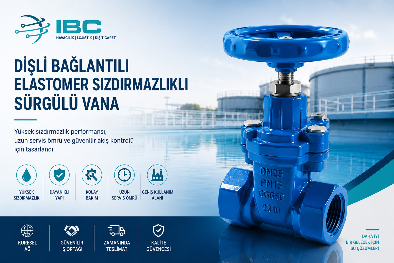 DİŞLİ BAĞLANTILI ESNEK CONTALI SÜRGÜLÜ VALF